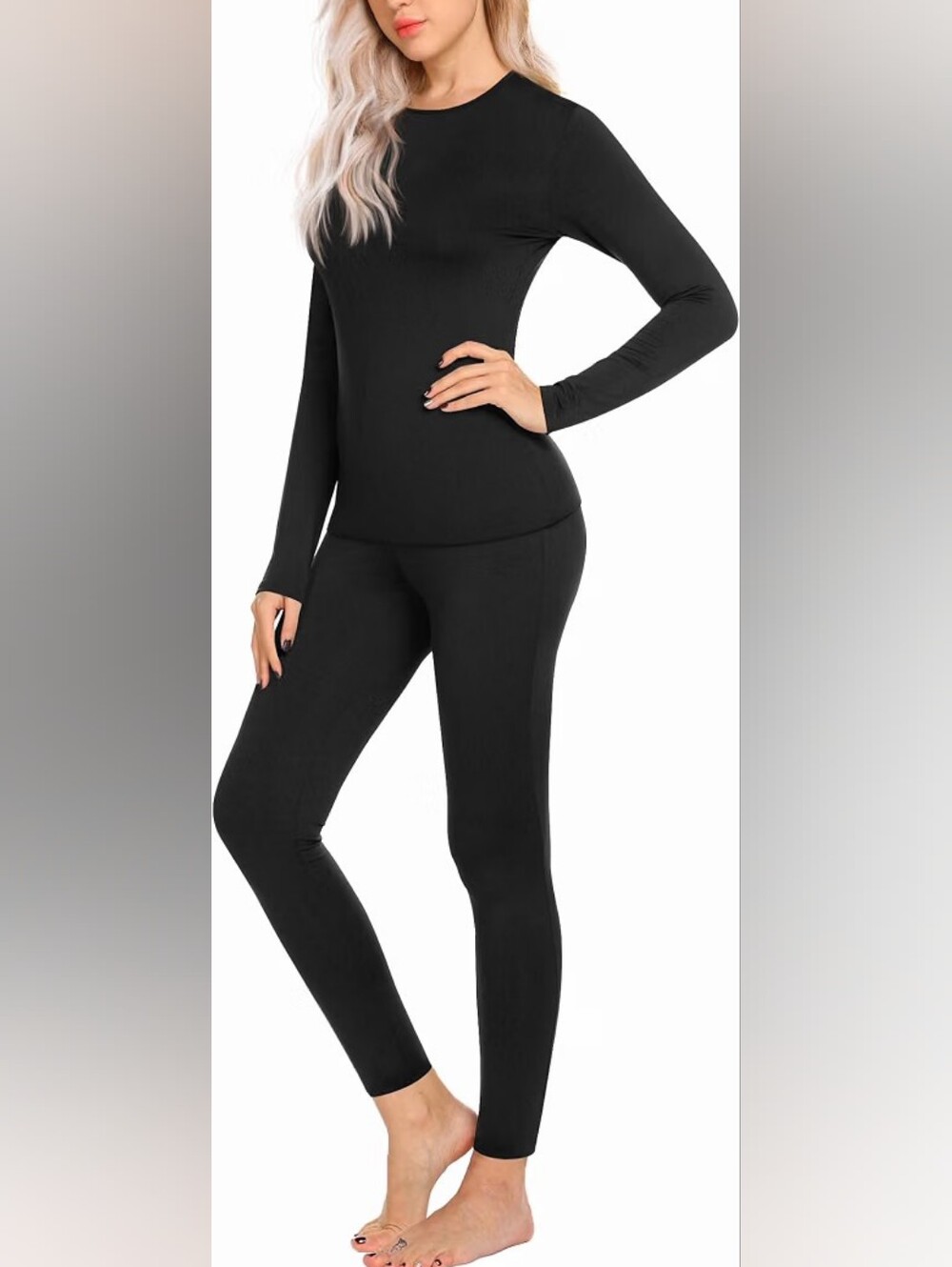 Ekouaer Thermal Top and Leggings Long Johns Set Lightweight Base Layer New